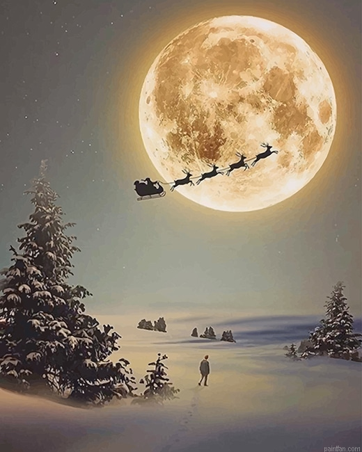 Santa Claus Christmas Silhouette New Paint By Numbers.png