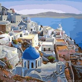 Santorini City Paint By Numbers.png