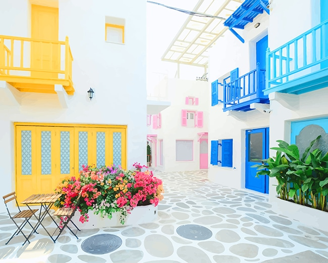 Santorini Greece Buildings New Paint By Numbers.png