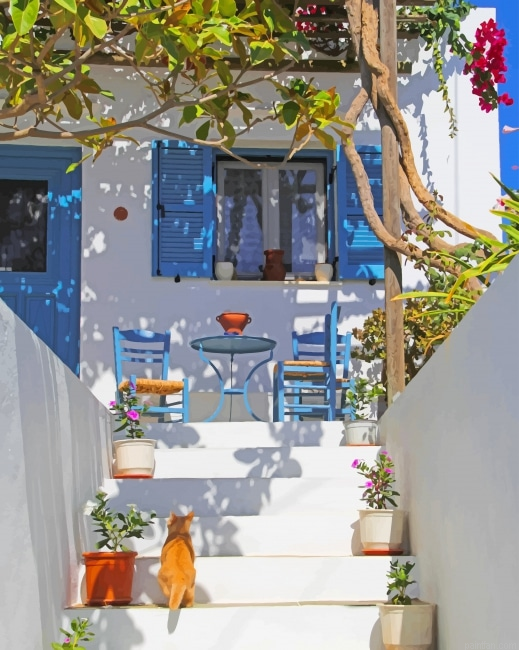 Santorini Greece House New Paint By Numbers.png