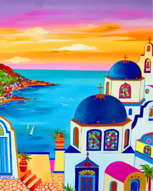 Santorini Greece Island Paint By Number.png