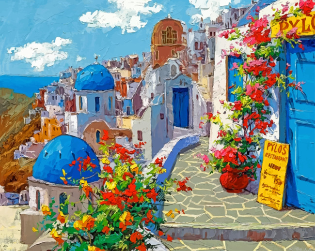Santorini In Spring Paint By Numbers.png