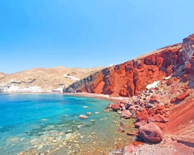 Santorini Red Beach New Paint By Numbers.png