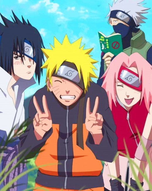 Sasuke Naruto Sakura Kakashi New Paint By Numbers.png