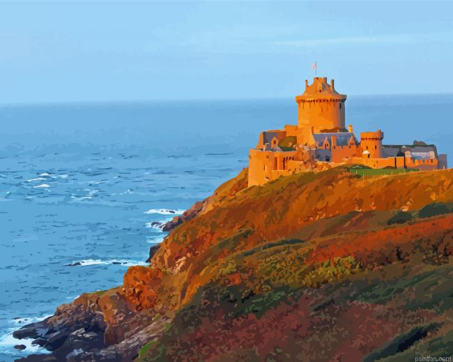 Seascape Castle At Sunset Paint By Numbers.png