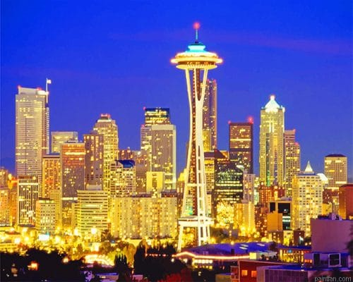 Seattle Space Needle At Night New Paint By Numbers.png