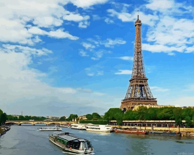 Seine River Eiffel Tower Paint By Numbers.png