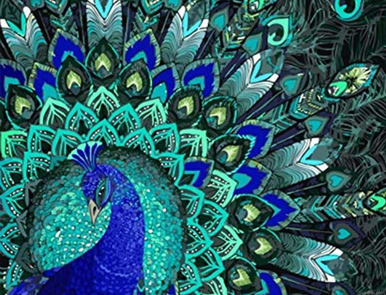 Shapely Peacock Paint By Numbers.png