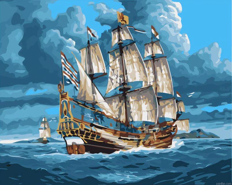 Ship In Sea Paint By Numbers.png