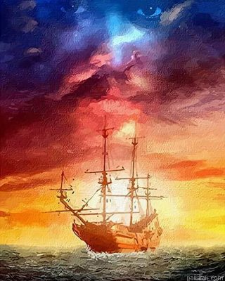Ship Sunset Paint By Numbers.png