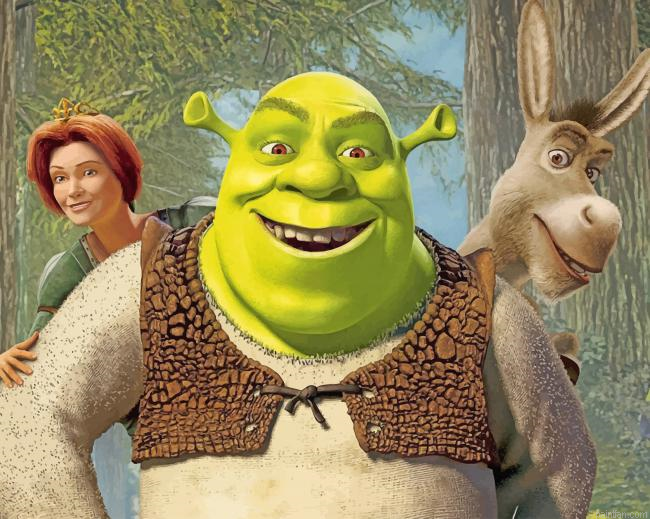 Shrek Donkey And Fiona Paint By Number.png