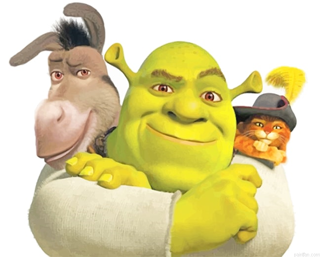 Shrek Donkey And Puss In Boots New Paint By Numbers.png