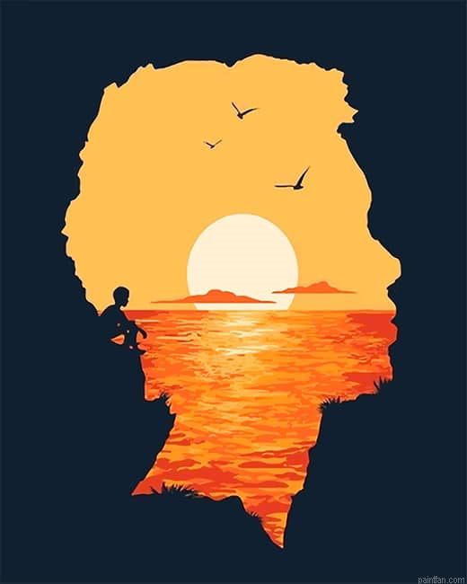 Silhouette Man Sunset New Paint By Numbers.png