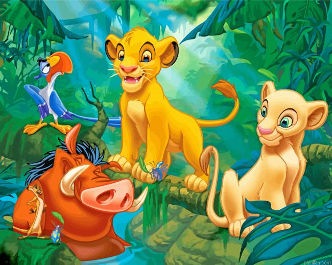 Simba Nala Timon Pumbaa Paint By Number.png