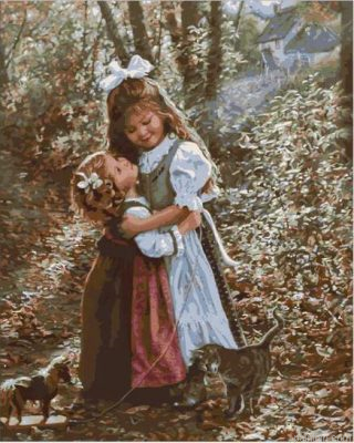 Sisters In Forest Paint By Numbers.png