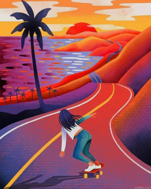 Skater Girl New Paint By Numbers.png