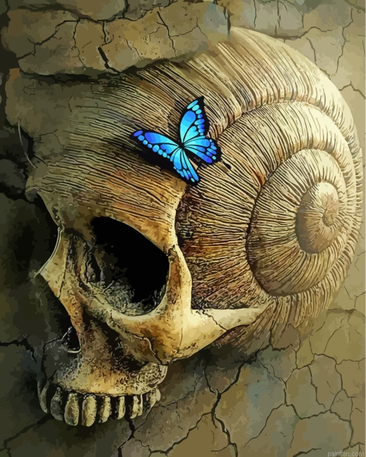 Skeleton And Blue Butterfly Paint By Number.png