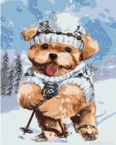 Skiing Dog Paint By Numbers.png