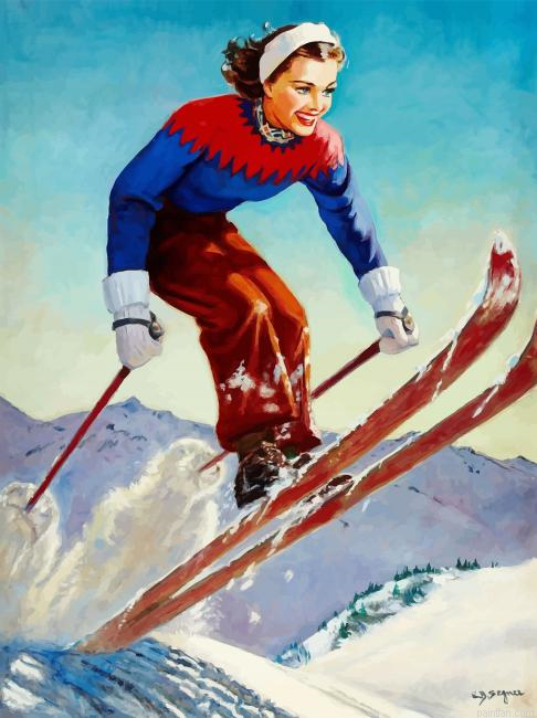 Skiing Girl Jump Paint By Number.png
