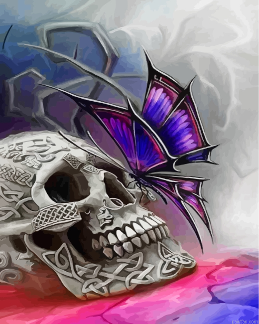 Skull Butterfly Paint By Number.png
