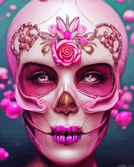Skull Floral Lady Paint By Numbers.png
