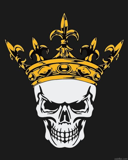 Skull In Golden Crown Paint By Numbers.png
