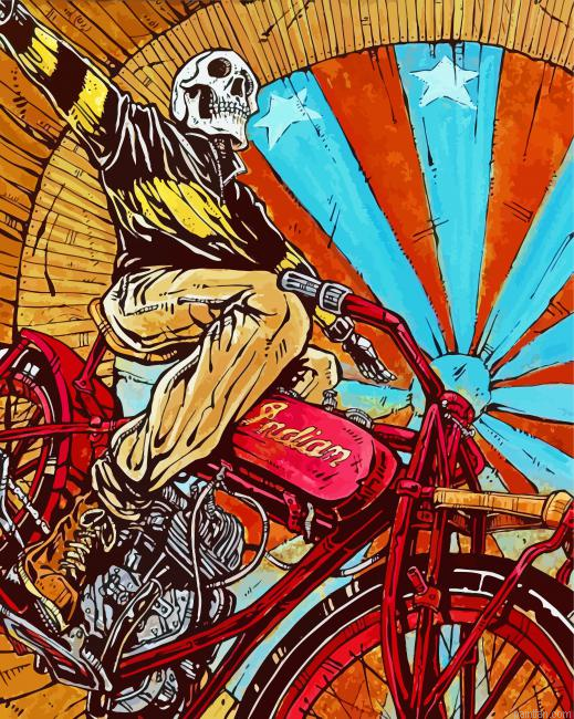 Skull On Motorcycle Paint By Number.png