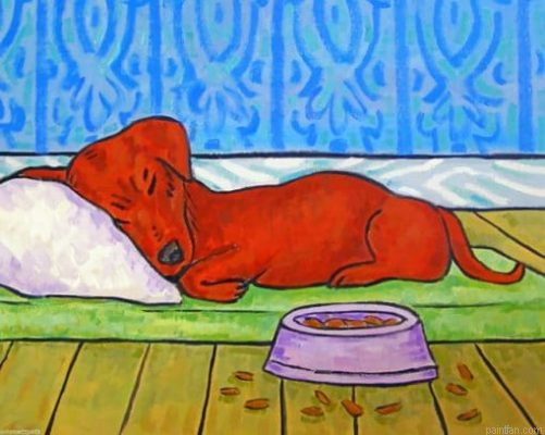 Sleeping Dachshund Paint By Number.png