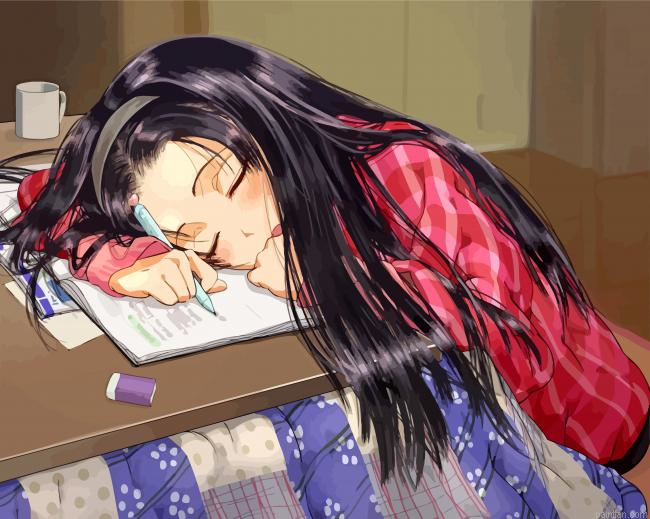 Sleepy Anime Girl Paint By Number.png