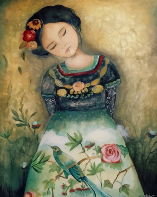Sleepy Asian Girl New Paint By Numbers.png