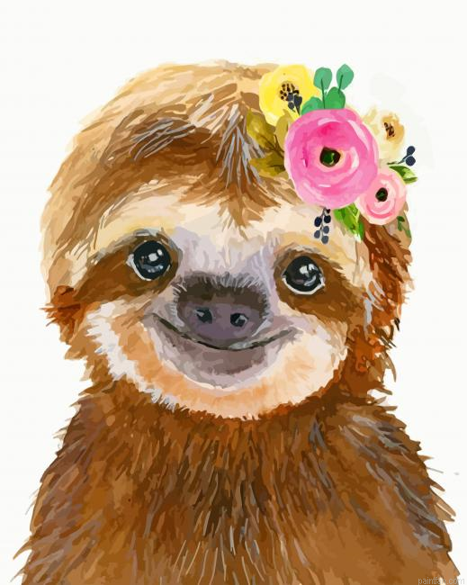 Sloth Animal Paint By Number.png