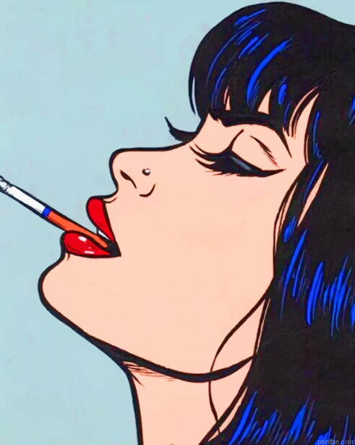 Smoking Girl Pop Art New Paint By Numbers.png