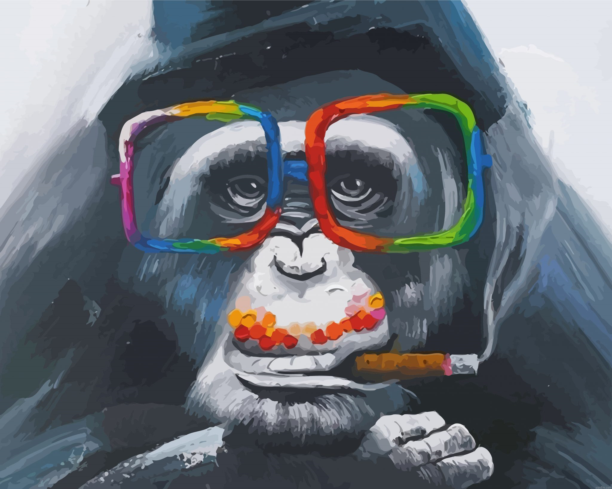 Smoking Monkey Paint By Number.png