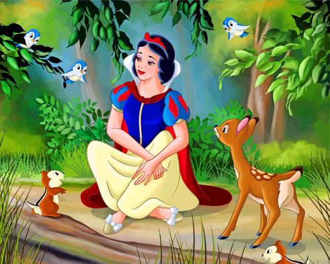 Snow White And Her Friends Paint By Number.png