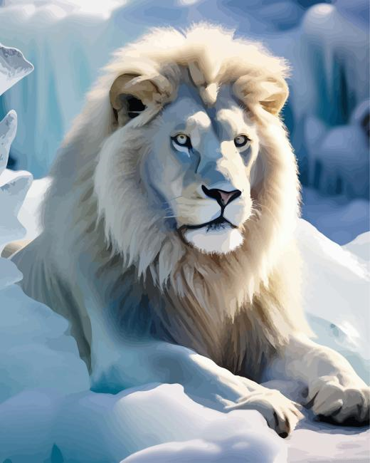 Snow White Lion Paint By Numbers.png