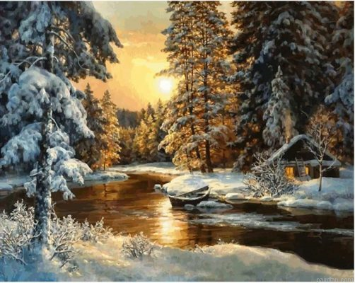 Snowfall Forest Paint By Numbers.png