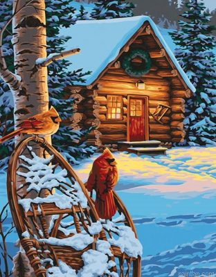 Snowy House Paint By Numbers.png