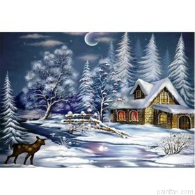 Snowy Landscape Paint By Numbers.png