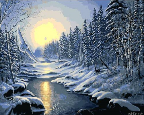 Snowy Road Paint By Numbers.png