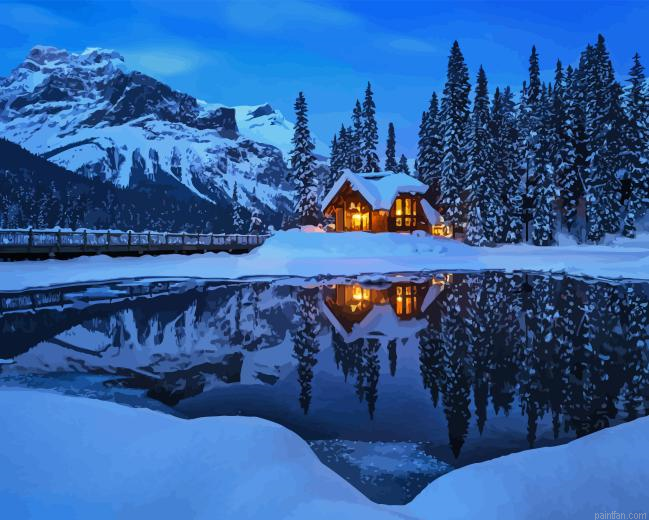 Snowy Winter Scene Paint By Numbers.png
