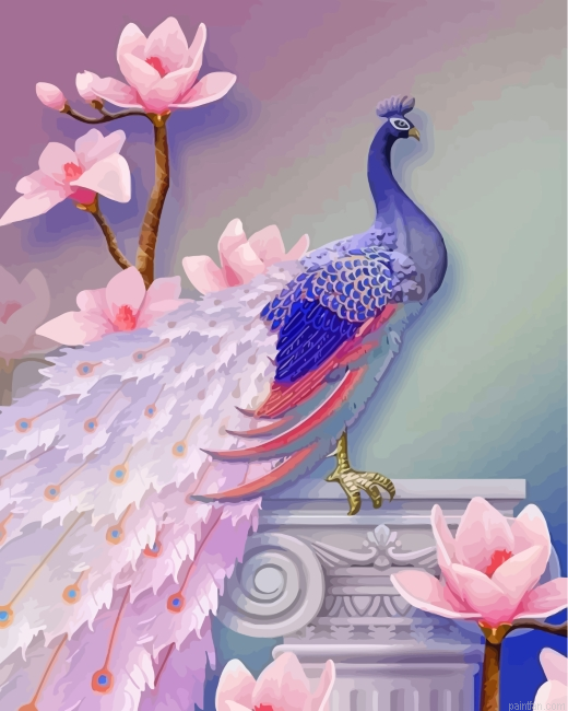 Soft Purple Peacock Paint By Number.png