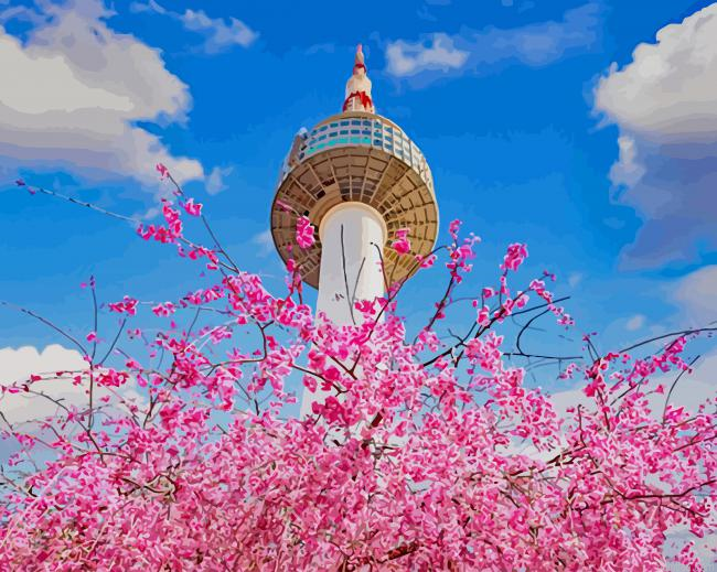 South Korea Seoul Tower Paint By Number.png