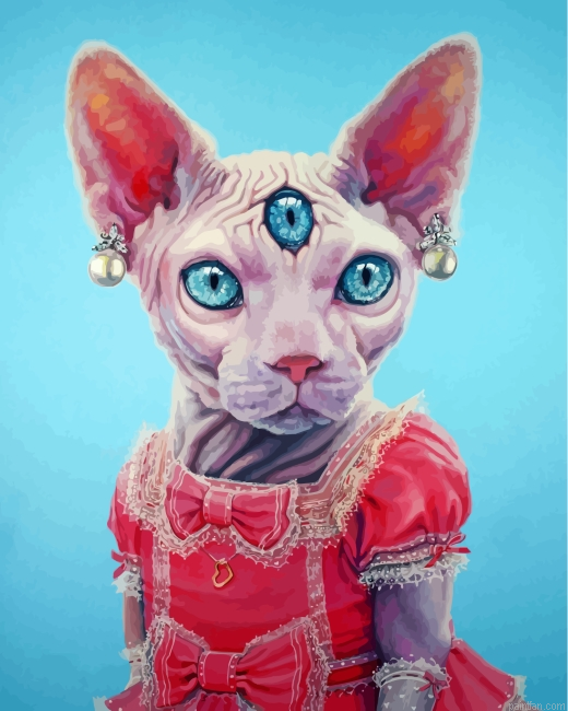 Sphinx Cat In Dress Paint By Number.png
