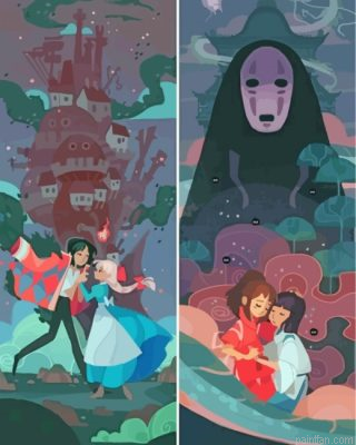 Spirited Away X Howls Moving Castle Paint By Numbers.png