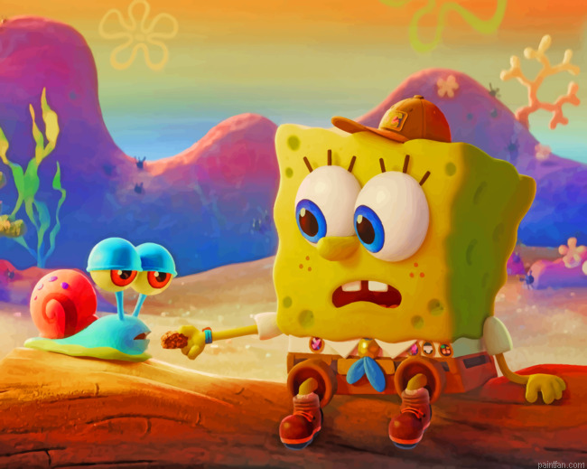 Spongebob And Gary Paint By Numbers.png