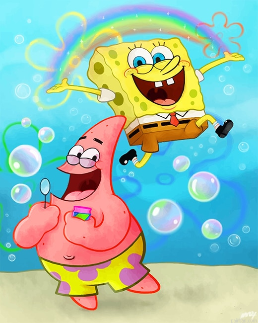 Spongebob Patrick Having Fun New Paint By Numbers.png