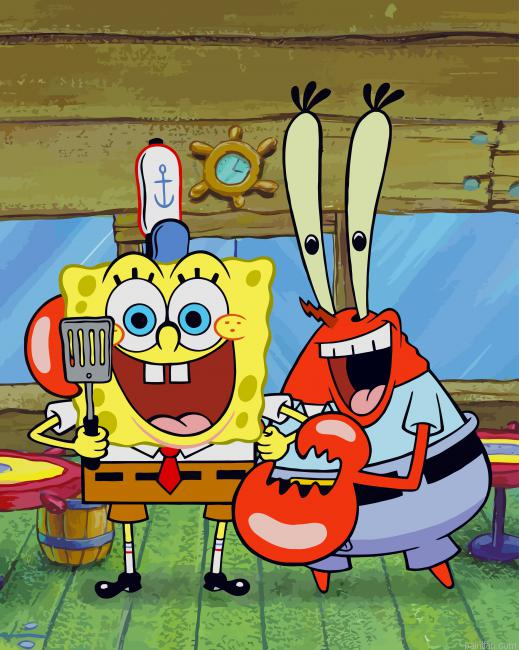 Spongebob And Lobster Paint By Number.png