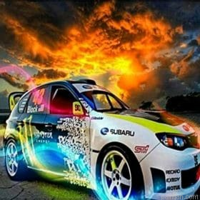 Sport Car On Fire Paint By Numbers.png