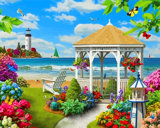 Spring Garden By Beach Paint By Number.png