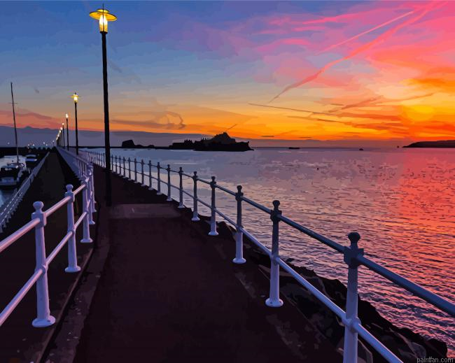 St Helier At Sunset Paint By Numbers.png